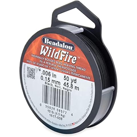 Beadalon Wildfire Stringing Thread .006" X50'-Black Cover