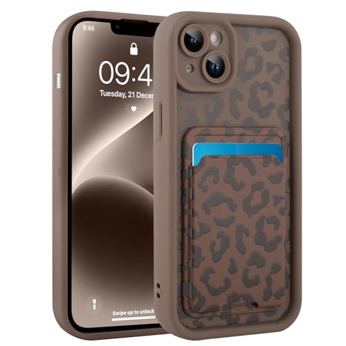 MOWIME Compatible with iPhone 14 Case with Card Holder, Cheetah Print Shockproof Soft TPU Protective Case Women Girls, Anti Scratch Wallet Case for iPhone 14 6.1 Inch, Brown by MOWIME - Used condition - Image 5