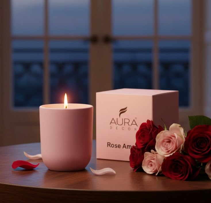 Aura Decor Rose Amour Scented Ca...