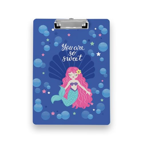 Image of Clipboard Drawing, Writing, Exam Board with Clip (Size - 24x36 cm) Sturdy, Lightweight for Office, School, College - Mermaid