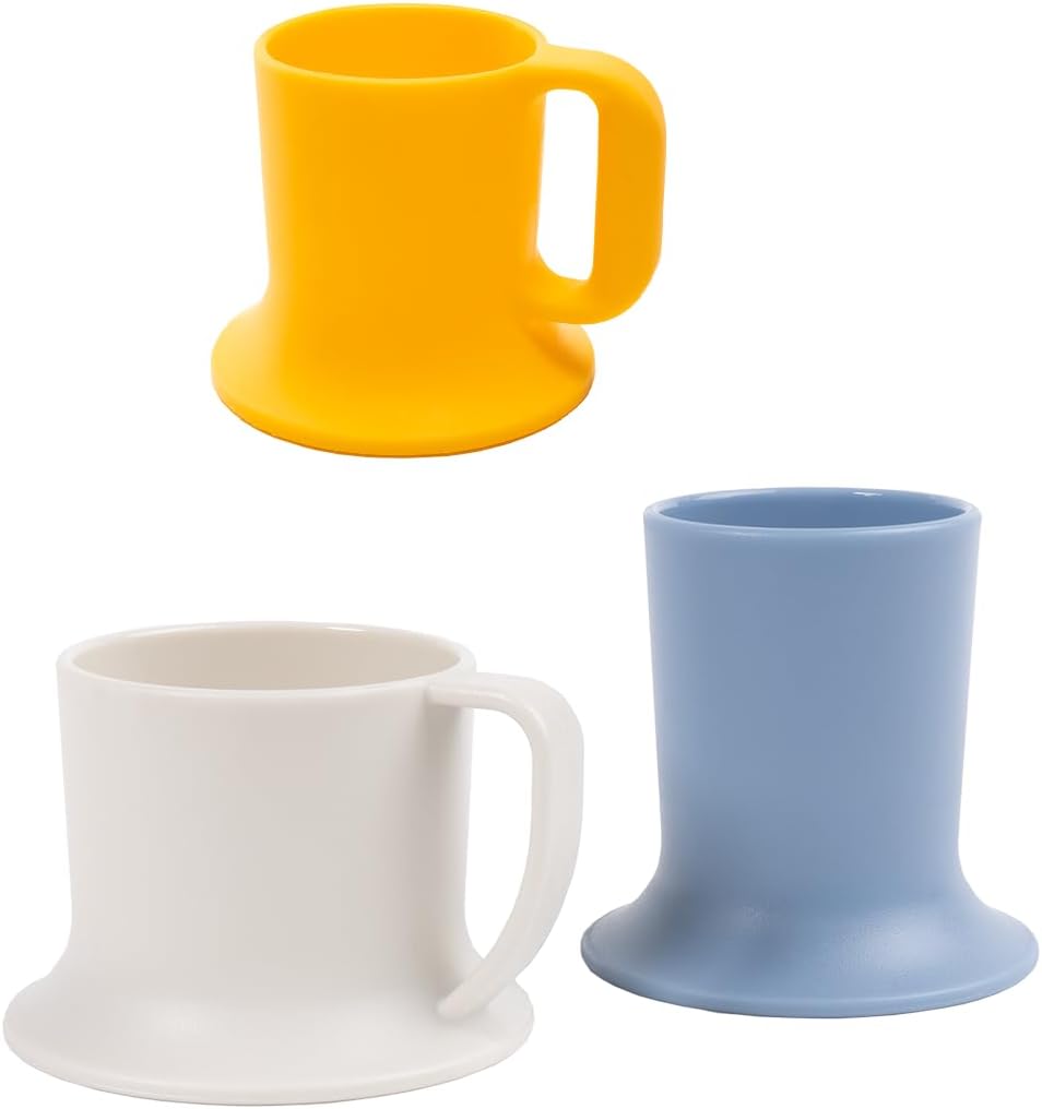 Vaso para niños, taza de té y taza para niños pequeños  Juego de 3 tazas aptas para lavavajillas y microondas  3 tazas de base ancha para niños