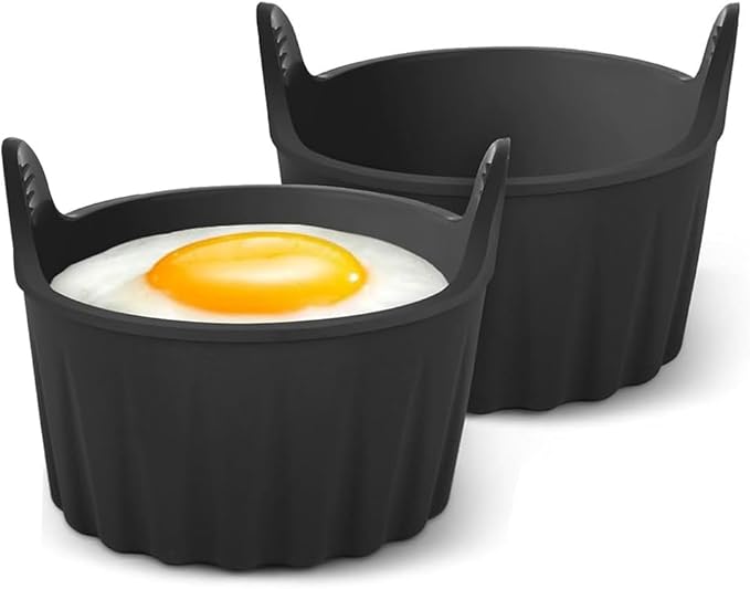 2pc air fryer egg poacher silicone ramekins