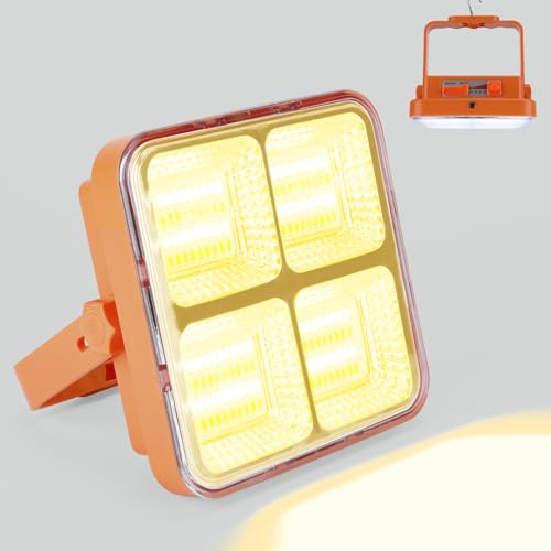 LED Work Light, Rechargeable Work Lamp 160W Super Bright 2000lm Work Lights Portable Rechargeable Floodlight with 4 Modes, Security Lights Waterproof for Inspecting Garage Repairing Camping