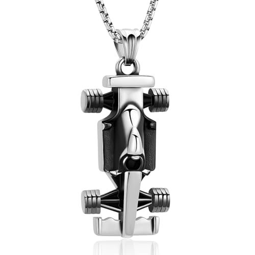 Race Car Urn Necklace for Ashes for Men Adults Stainless Steel Motor Racing Car Cremation Jewelry Urn Pendant Ashes Holder Keepsake Memorial Urn Locket