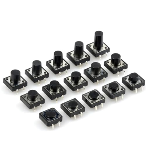Miniinterruptor tactil micro pulsador de 4 pines para circuitos impresos PCB 12x12mm