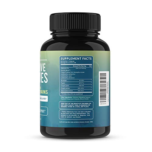 MAV Nutrition Digestive Enzymes & Probiotics, Digestion Aid with 3 Strains, Shelf Stable, 60 Count