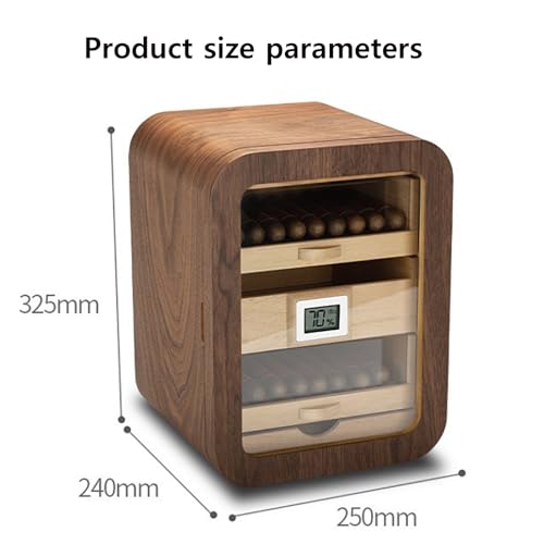Zigarren Humidors Elektronischer Humidor Schrank mit Luftbefeuchter und Thermometer - 1° Präzise Temperaturregelung, Hält 110 Zigarren, 360° Luftzirkulation für Zuhause und Bar