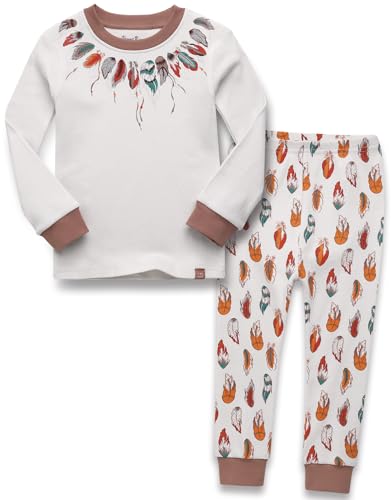 VAENAIT BABY Infant Toddler Kids Pajamas Junior Pjs Feather Cotton Long Sleeve Sleepwear Set Bohemian JS