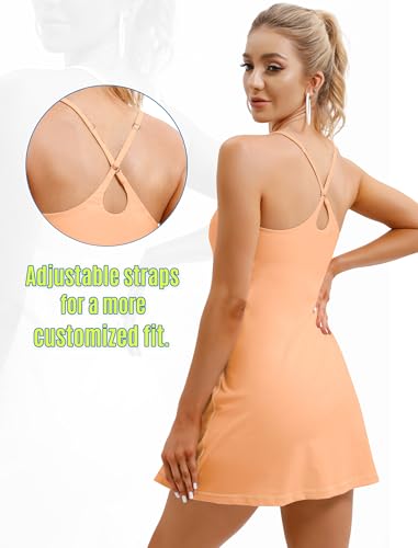 Womens Tennis Dress, Athletic Dress with Built-in Bra & Shorts Pockets Summer Dresses for Women Golf Outfits for Workout