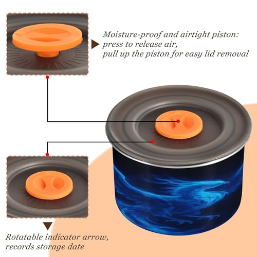 Contenedor de café hermético acero inoxidable 17oz azul miniatura 3