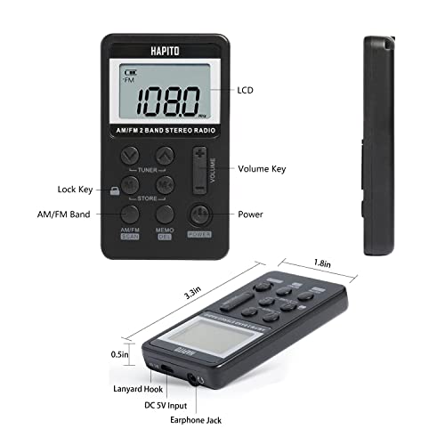 Hapito XEJSYJ104 Pocket Am Fm Radio Portable Digital Tuning Walkman Radio thumb #4