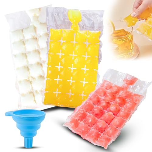 Darryy 200 Stück Eiswürfelformen, selbstdichtend, für bis zu 4800 Eiswürfel, Eisformen für Wasser, Getränke, Cocktails, Fruchtsäfte und andere Eiswürfel