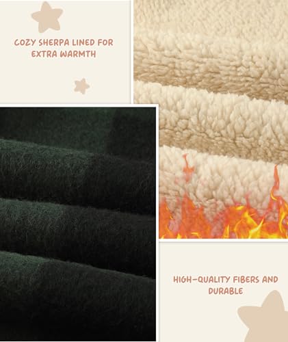 V VALANCH Boys Zip Up Hoodie Fleece Sherpa Lined Hooded Flannel Jacket for Kids 6-15 Years - Image 6