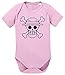 Logo Bruch One bébé Piece Luffy Coton Bio Proverbes Barboteuses Garçons et Filles 0-12, Größe2:62/2-3 Mois, Baby:Rose