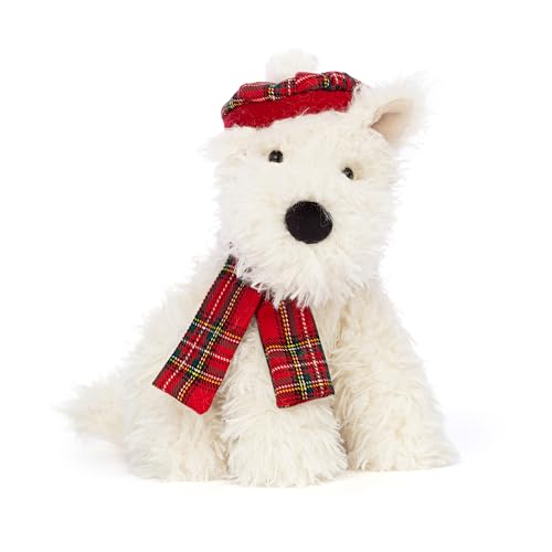 Jellycat Winter Warmer Munro Scottie Dog Stuffed Animal, 8 inches