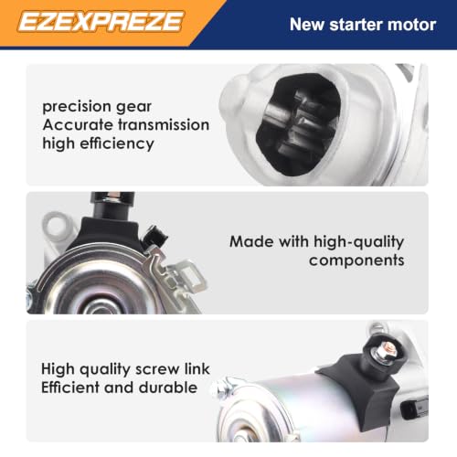 Image of Ezexpreze 19270 New Starter Compatible with Honda CR-V CRV 2014 2.4L, Civic 2014-2015 2.4L, 12V 1.6KW 9-Teeth Clockwise, Replace# 31200-R5A-A01