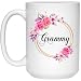 JOJIUART GavinsDesigns Grammy Flower Novelty Coffee Mug For Mother's Day - Pink Flowers On Gold Frame New Birthday s 15oz, MUG-DQXR6OM4JL-15oz
