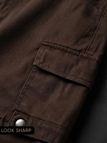 Image of GRECIILOOKS Denim Cargo Shorts for Men Stylish | Washed Jeans Half Pant for Men | Knee Length Cargo Shorts for Mens | Regular Fit Mens Pant Casual, Utility Streetwear Jorts, Travel Summer Wear