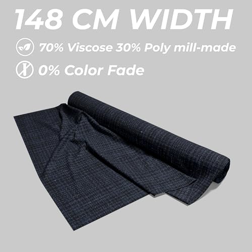 Image of BIGREAMS Unstitched Checkered Suiting Luxury Pants Fabric for Men - 1.5 Meter Pant Piece | Premium Blended Material | Soft Finish | Ideal for Formal Trousers