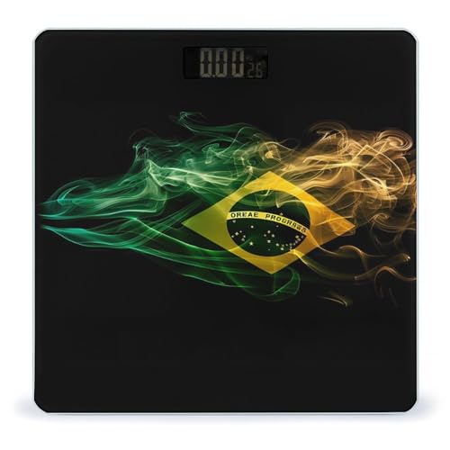 Smoke Style Flag of Brazil Flag Scale for Body Weight Bathroom Digital Body Weight High Precision Scale for Home Office