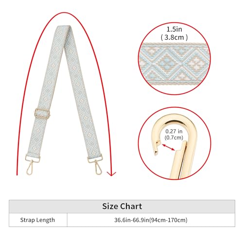 Image of ZOOEASS Wide Shoulder Strap Adjustable Replacement Belt Guitar Style Crossbody Bag Handbag Strap Multicolor Canvas Straps(Wide:1.5in)(Color13)