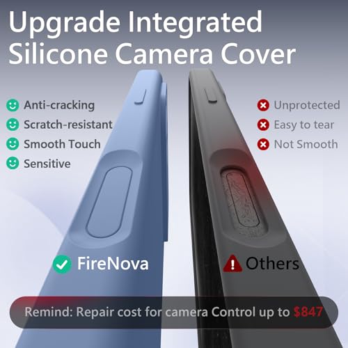 Image of FireNova Magnetic for iPhone 17 Pro Case, Compatible with MagSafe, [Integrated Silicone Camera Control Button] [Camera Protection] Anti-Scratch Microfiber Lining Phone Case, 6.3 inch, Light Blue