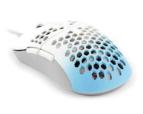 G-Wolves Hati HT-M 3360 Ultra Lightweight Honeycomb Shell Wired Gaming Mouse up to 12000 cpi - 6 Buttons - 2.18 oz (61g) (White & Blue) - Thumbnail 3