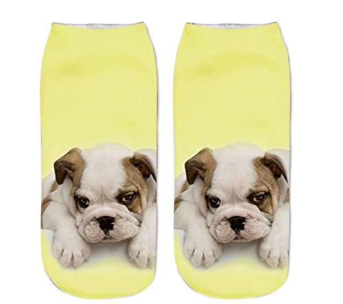 Inf-way 3D Print Casual Socks, Unisex Ankle Socks for Gift Party (Dogs 8 Pairs)3