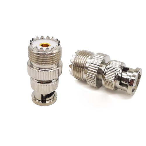 Adaptador UHF hembra a BNC macho coaxial 2 piezas miniatura 5