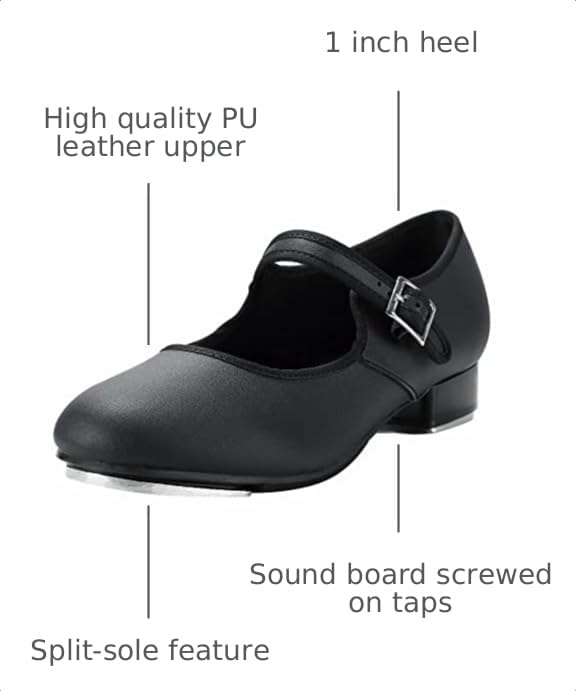 Image of Linodes Unisex PU Leather Easy Strap Tap Shoe Dance Shoes for Women and Men's Dance Shoes-608