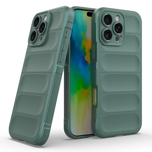 Image of amazon basics Back Case Cover for iPhone 16 Pro Max | Compatible for iPhone 16 Pro Max Back Cover | Liquid Silicon Magic Case with Camera Protection | Dark Green