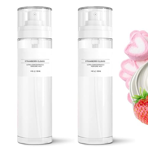 Nubes de fresa, niebla de perfume ultra accentrada, perfume de nubes de fresa, niebla de fragancia de cabello y cuerpo ultra concentrados, spray de baño y ducha de larga duración (A2)