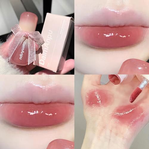 Gireatick 6 Colors Ultra-Glossy Jelly Lipstick, Moisturizing Mirror Finish Lip Gloss, High Shine Glass Water Lifter Gloss, Sweet Lip Glaze Tinted Lip Balm for Girls - Image 7