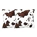 OhhGo - 2 federe per cuscino, in peluche, motivo pelle di mucca, decorazione per casa, ufficio, colore: marrone