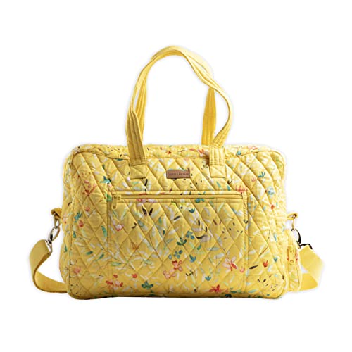 Maison d' Hermine Weekender Bags for Women Cotton Quilted Duffel Overnight Luggage Weekend Bag for Men Gym Sports Gifts Travel Business Travellers Family Trip (Colmar - Yellow)