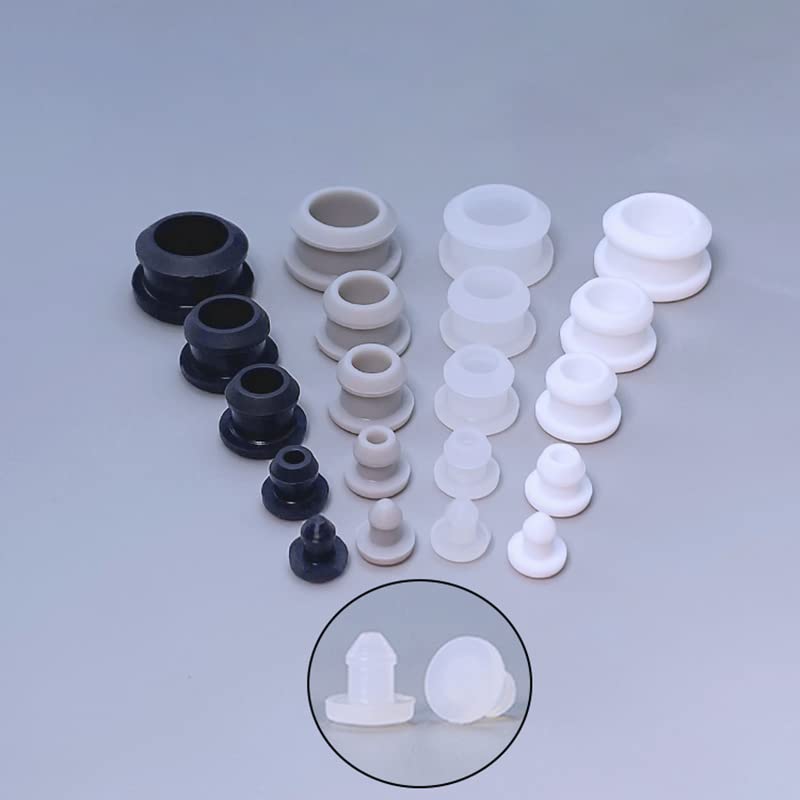 10pcs/set 2.5mm To 50.6mm Silicone Rubber Snap-on Hole Plug Blanking End Caps Seal Stopper Black/Gray/Clear/White Color (Color : Clear, Size : A-4.5mm)