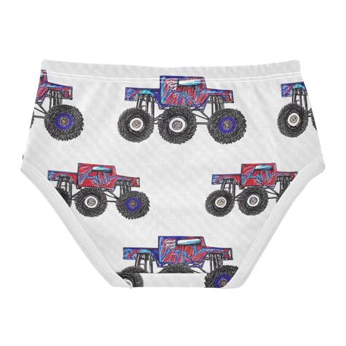 Cute Cartoon Trucks White Toddler Girls Underwear 2t Cotton Girl Panties Cute Durable Kids Briefs Undies2