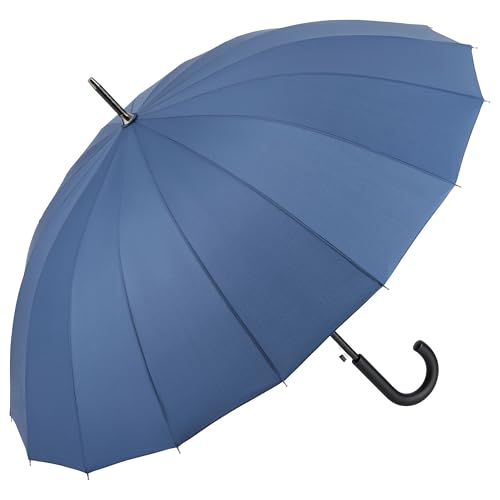 Paraguas XL automático grande y estable azul marino de 103 cm unisex