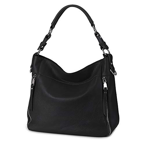 Image of YALUXE Women's Real Leather Shoulder Bags Hobo Handbag Purse Crossbody Bag
