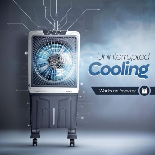 Image of SUMMERCOOL Alvaro 95L Desert Air Cooler with powerful 16 inch motor | Inverter Compatible | 45Ft Air Throw | Double ball bearing Motor | Drain Hole | 1 yr Warranty | Grey