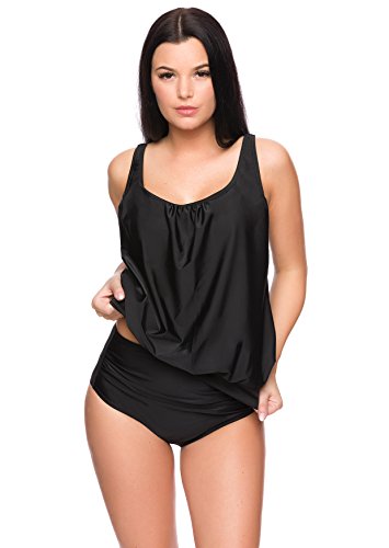 Octopus-3tlg-Damen-Oversize-Tankini-Set-zum-Kombinieren-2-Oberteile-und-1-High-Waist-Slip-f5562