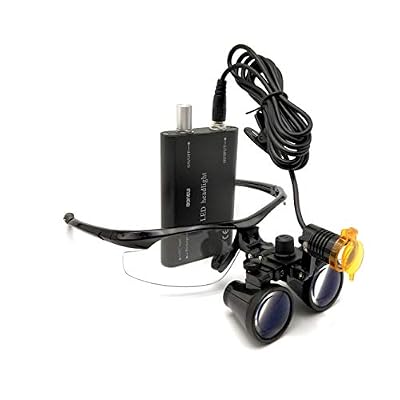 3W LED Headlight Lamp with Filter +3.5X 420mm Binocular Loupes Optical Glasses Bag (Black)