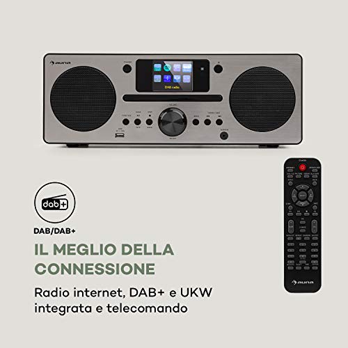 auna Harvard IR compact systeem - internet/DAB + en FM-radio, cd-speler, Spotify Connect, Bluetooth, 2,4"HCC-display, UNDOK-app, USB-poort, wit - Image 4