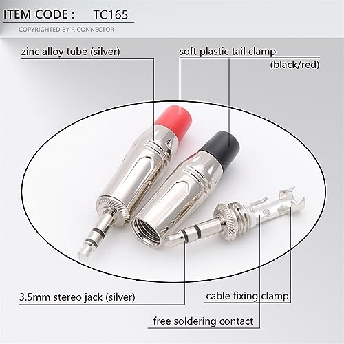 Connecteur jack 3.5mm mâle à 3 broches stéréo de haute précision en finition nickel - 3