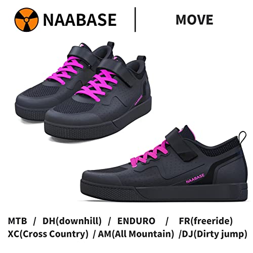Women's Mtb Mountain Bike Cycling Shoes For Flat Pedals,Perfect For Free Riding Mountain Biking D/H Enduro Cross Trail Commuter Bmx Black/Pink-10.5 #TOP1