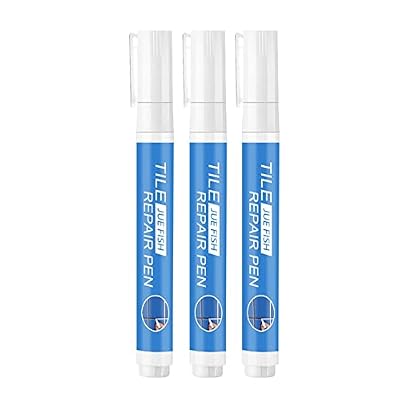 Xiaofeigun Grout Pen, 3 Pcs Waterproof Tile Grout Paint Pen White Grouting Tiles Pens Wall Grout Restorer Pen Tile Grout Filler Pen, for Wall Lines Floor Tile Gap