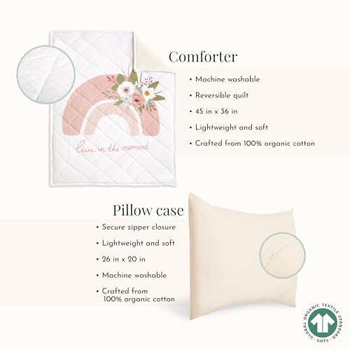 Image of Evolur Rain Boho 3 Piece Toddler Bedding Set, Super Soft and Breathable Toddler Bedding, Machine Washable, Includes Fitted Sheet, Comforter and Pillow Case