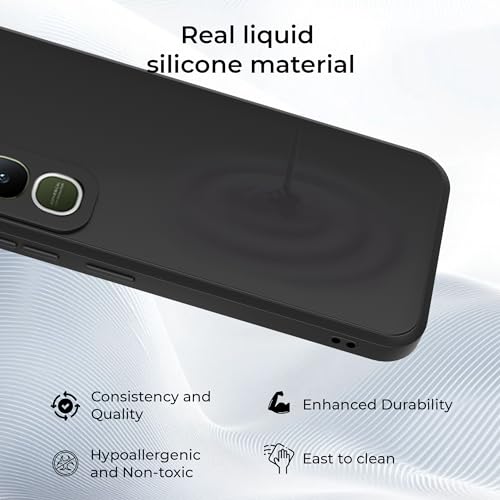 Image of A rtistque Back Cover Case for Vivo Y400 5G with Camera Protection | Shockproof TPU|Stylish Protective Design|Slim Fit|Ultra Matte| Back Cover - Black
