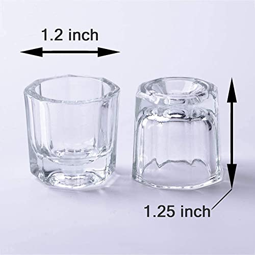 Dappen Dish Cups for Nail Art Acrylic Liquid - Clear Glass Nail Monomer Liquid Bowl Dampen Dish Acrylic Powder Holder, Acrylic Glass Jar for Nails (Pack of 1) - Image 3