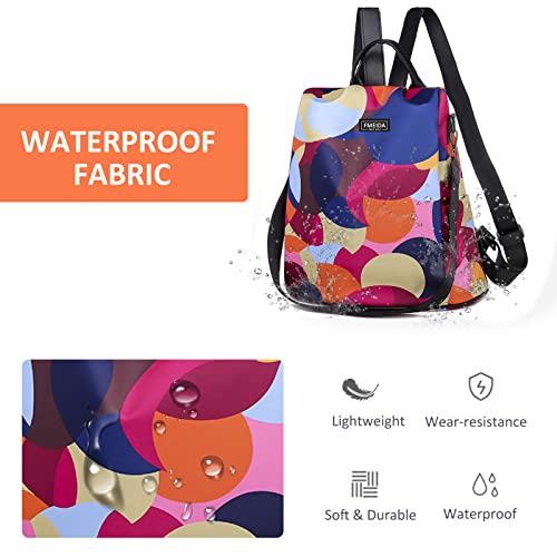 Backpack For Women Anti Theft Back Pack Purse Waterproof Nylon Backpack For College Bookbag Fashion Travel Shoulder Bag Colorful Polka Dots #TOP6